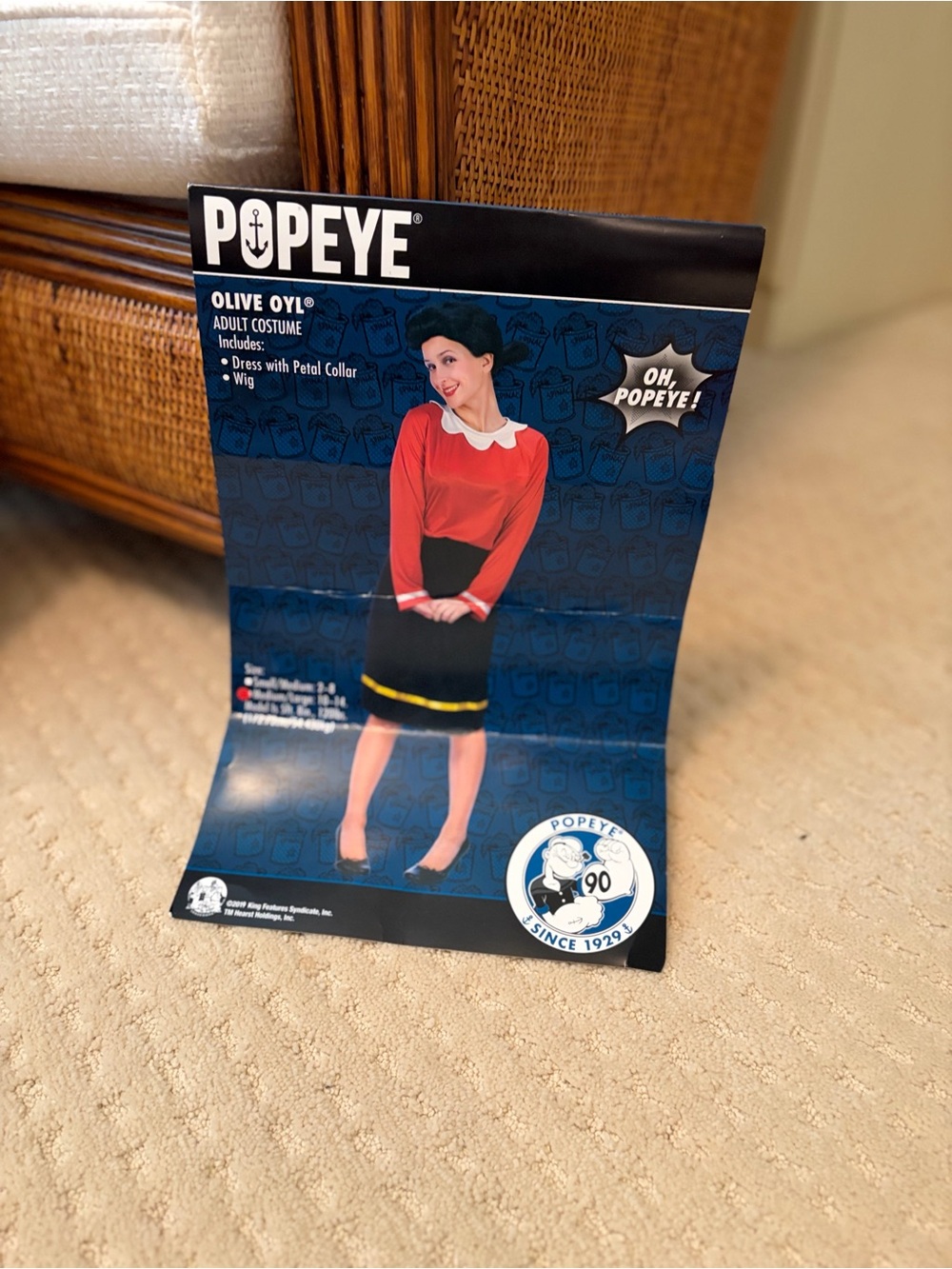 Olive Oyl Adult costume. Size M excellent condition